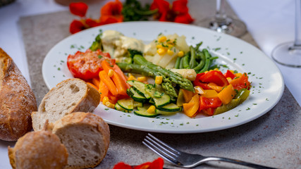 Gemüse gedünstet Vegetarier