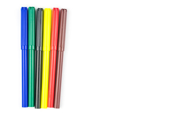 Fototapeta premium Set of different flower markers on a white background. Isolated.