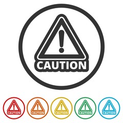 Attention caution sign set, 6 Colors Included