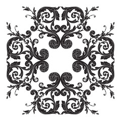 Vintage baroque frame engraving scroll ornament