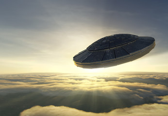 Ufo over the clouds
