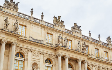 Fototapeta na wymiar Fragment of the Garden side of Palais Versailles, Paris, France