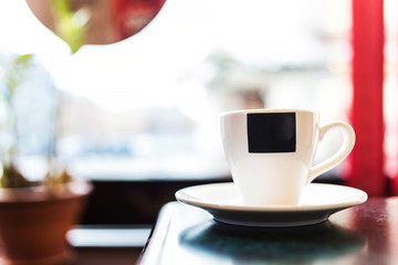 Coffee cup in coffee shop