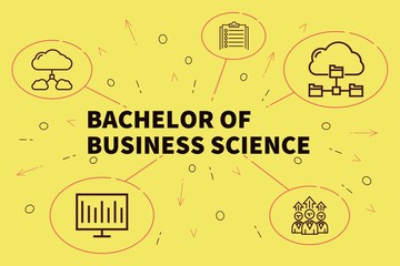 Fototapeta na wymiar Business illustration showing the concept of bachelor of business science