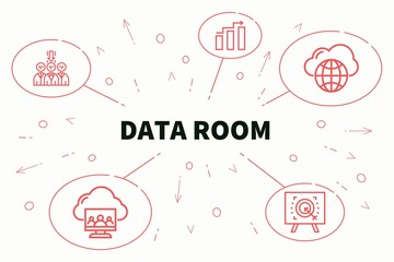 Business illustration showing the concept of data room