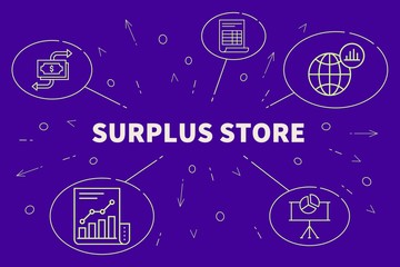 Business illustration showing the concept of surplus store