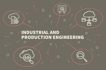 Business illustration showing the concept of industrial and production engineering