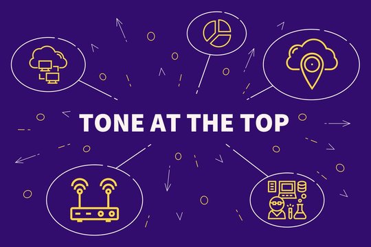 Business illustration showing the concept of tone at the top