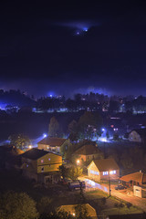 city at night - Cetinje in the Fog