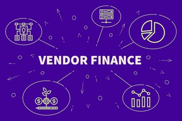 Business illustration showing the concept of vendor finance