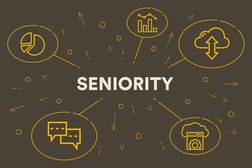 Business illustration showing the concept of seniority
