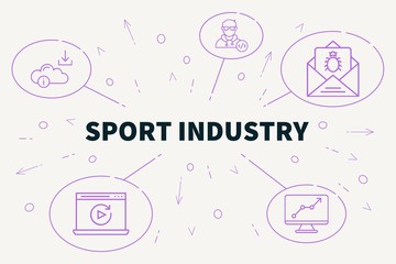 Business illustration showing the concept of sport industry