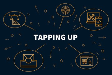 Business illustration showing the concept of tapping up