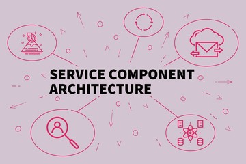 Fototapeta na wymiar Business illustration showing the concept of service component architecture