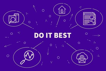 Business illustration showing the concept of do it best