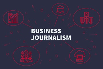 Business illustration showing the concept of business journalism