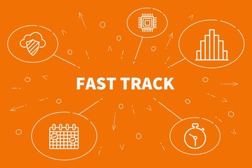Fototapeta na wymiar Business illustration showing the concept of fast track