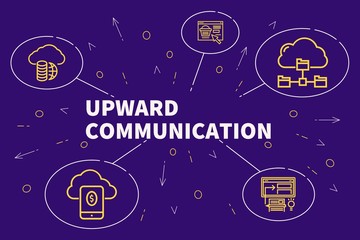 Business illustration showing the concept of upward communication