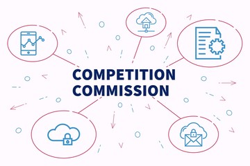 Business illustration showing the concept of competition commission