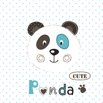 Vector  illustration with cute panda