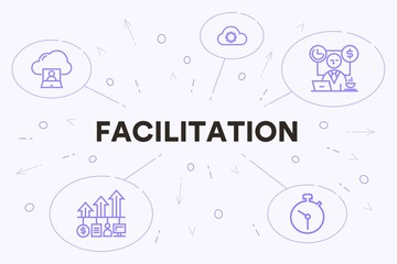 Fototapeta na wymiar Business illustration showing the concept of facilitation