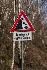 Achtung Steinschlag