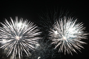Festive fireworks background.