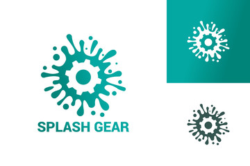 Splash Gear Logo Template Design Vector, Emblem, Design Concept, Creative Symbol, Icon