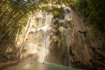 Foto op Plexiglas Tumalog-waterval op het eiland Sebu, Filipijnen © Maygutyak