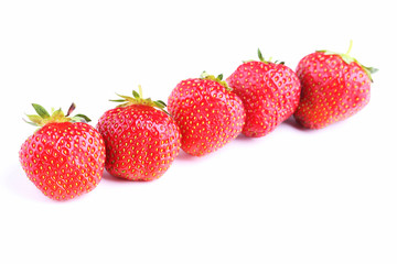 Fototapeta na wymiar Fresh strawberries isolated on white background