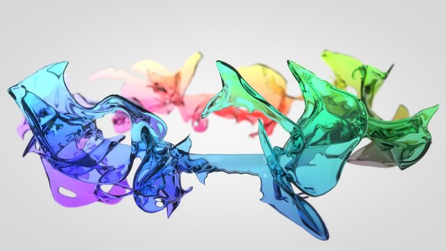 colorful Fluid splash. 3d illustration.