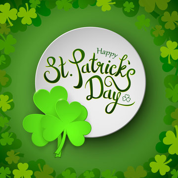 Happy St. Patrick's Day. Vector lettering saint patrick's day 