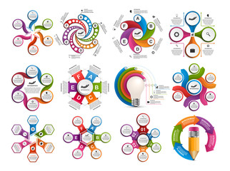 Big Collection infographics. Design elements. Infographics for business presentations or information banner.