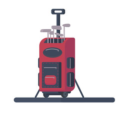 Golf bag. Transportation golf equipment. Flat vector illustration