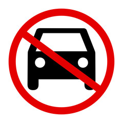 znak zakazu dla samochodów - obrazy, fototapety, plakaty