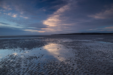 Sandbay beach in Somerset looking across to south Wales