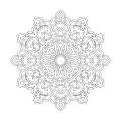Monochrome ethnic mandala design.