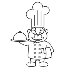 Simple cartoon male cook