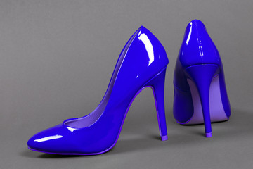 blue high heels shoes