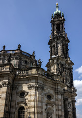 Fototapeta na wymiar Dresden Cathedral of the Holy Trinity or Hofkirche, Dresden Castle in Dresden, Saxrony, Germany
