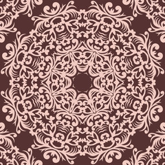 Seamless pattern oriental ornament. Textile print. Islamic vector design. Floral tiles.