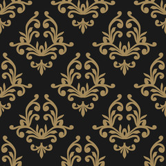 Vector floral damask pattern. Rich ornament, old Damascus style. Royal victorian pattern for wallpapers, textile, wrapping, wedding invitation. Damask woman pattern.