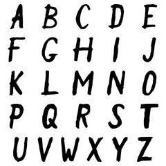 English alphabet by hand