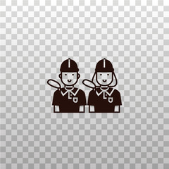 Golf players character design - black silhouette icon. Male and female golfers icons, avatars, profile pictures on isolated transparent background.