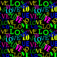 Seamless pattern with love. Abstract Heart-shaped background. Love pattern colored