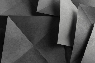 Geometric shapes of paper, abstract background.