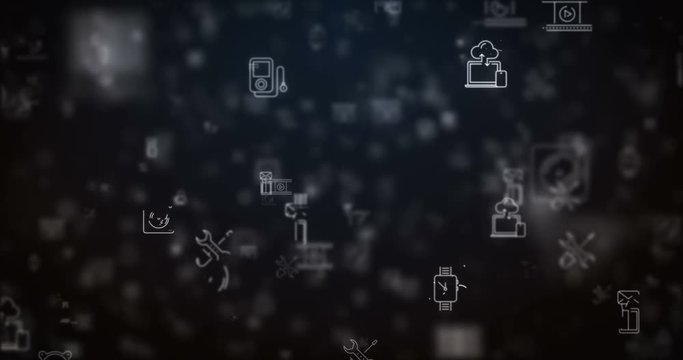 Loop moved technology icons background