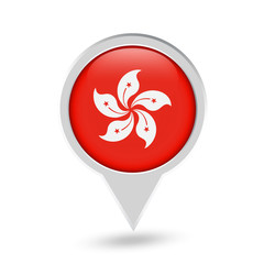 Hong Kong Flag Round Pin Icon