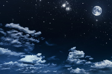 Obraz na płótnie Canvas background night sky with stars and moon. Elements of this image furnished by NASA