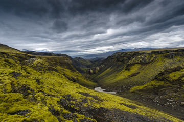 Sturm über dem Hochland von Island